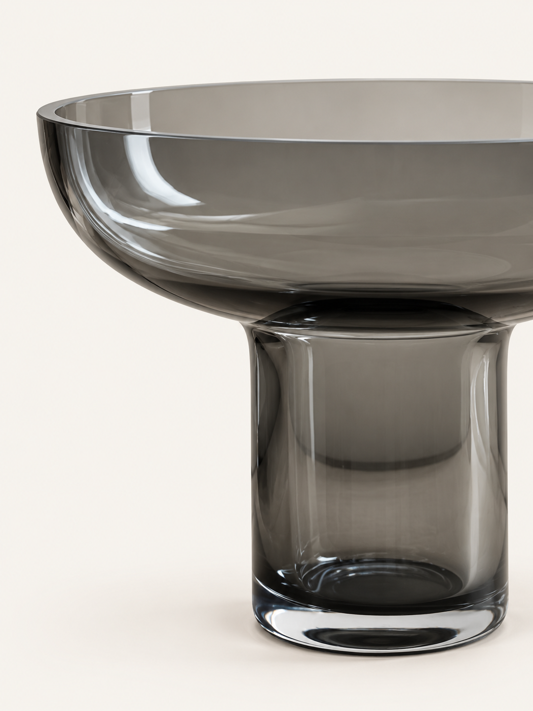 Jarrón de vidrio ahumado gris 13 cm.  - Evora