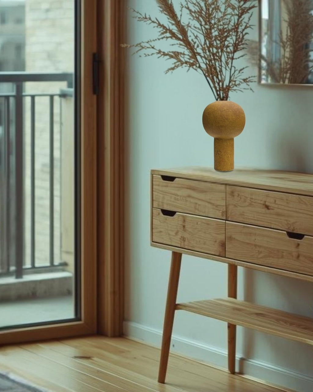 Jarrón esférico con base cilíndrica - Sphere