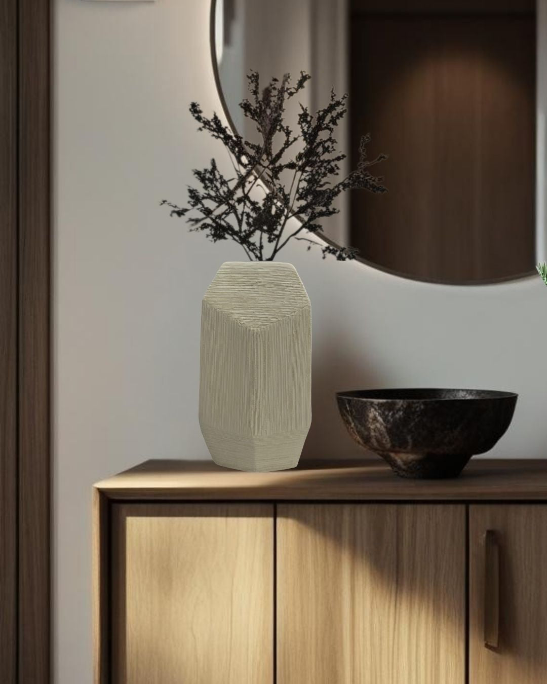 Jarrón beige Alta - 26 cm.