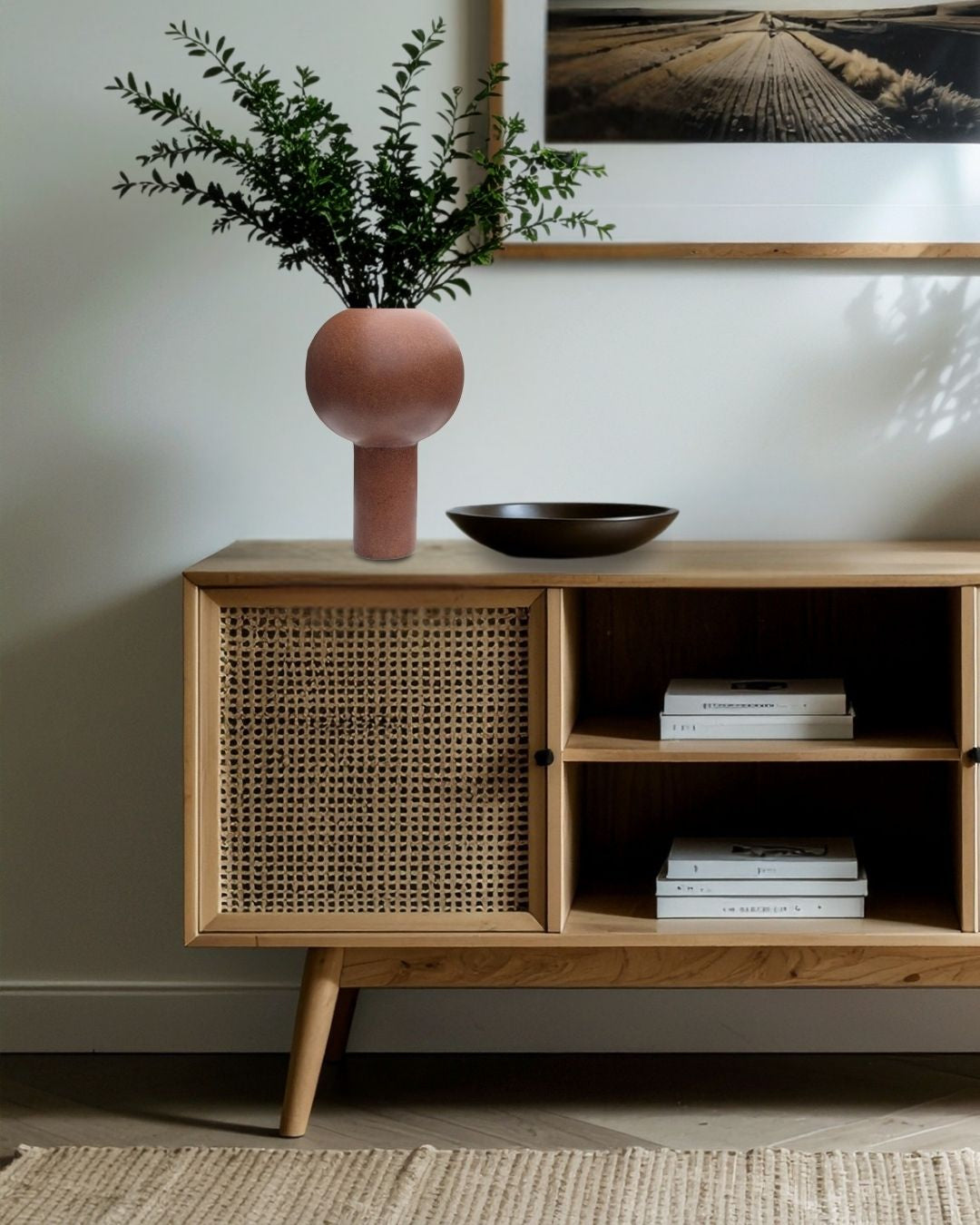 Jarrón esférico con base cilíndrica - Sphere