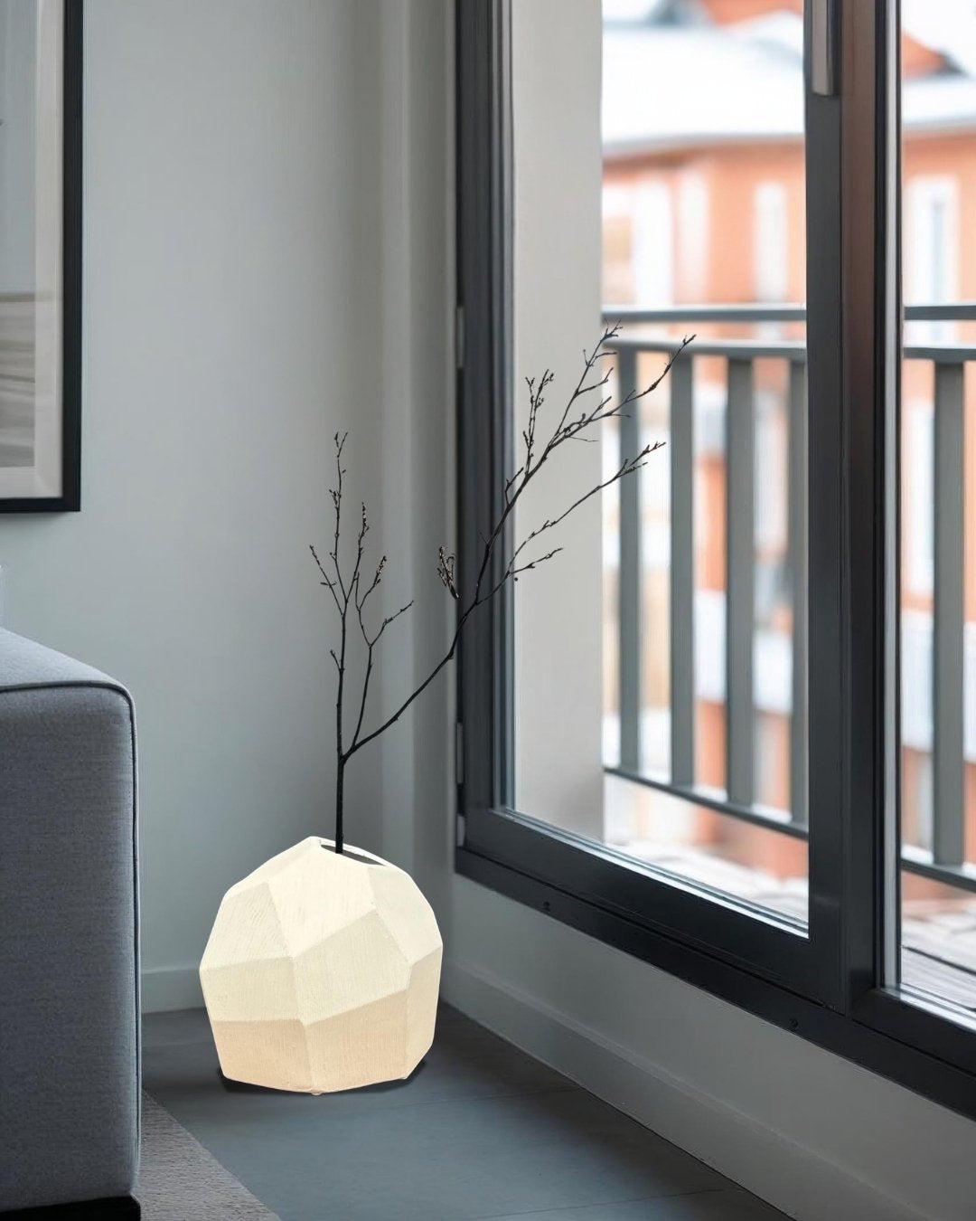 Jarrón de Cerámica Geométrico Texturizado Volkan - 23 cm