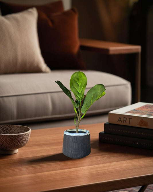 Fiddle Leaf Fig – 13.78" Faux Plant with Decorative Planter