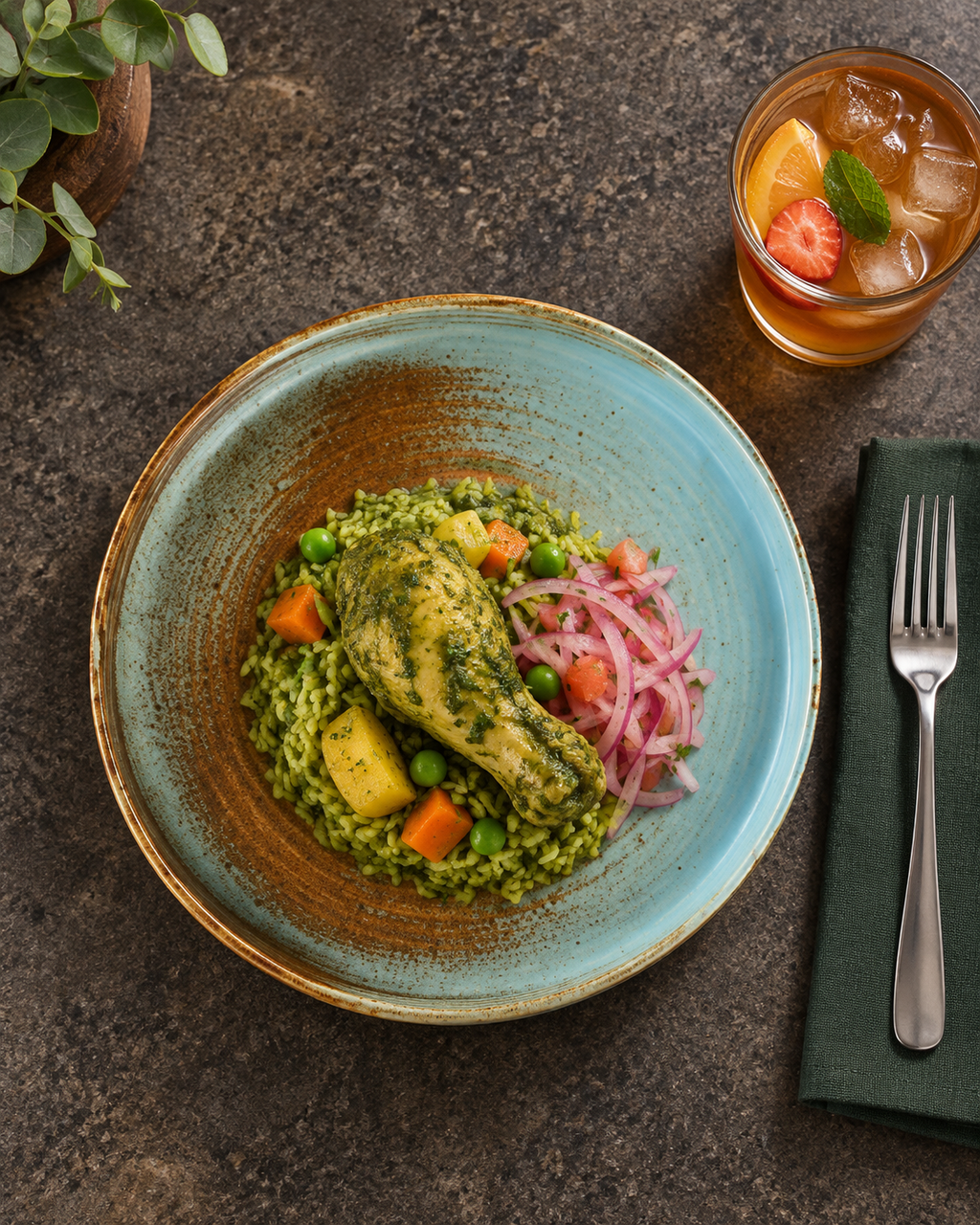 Plato turquesa y cobre de borde recto – Estuario