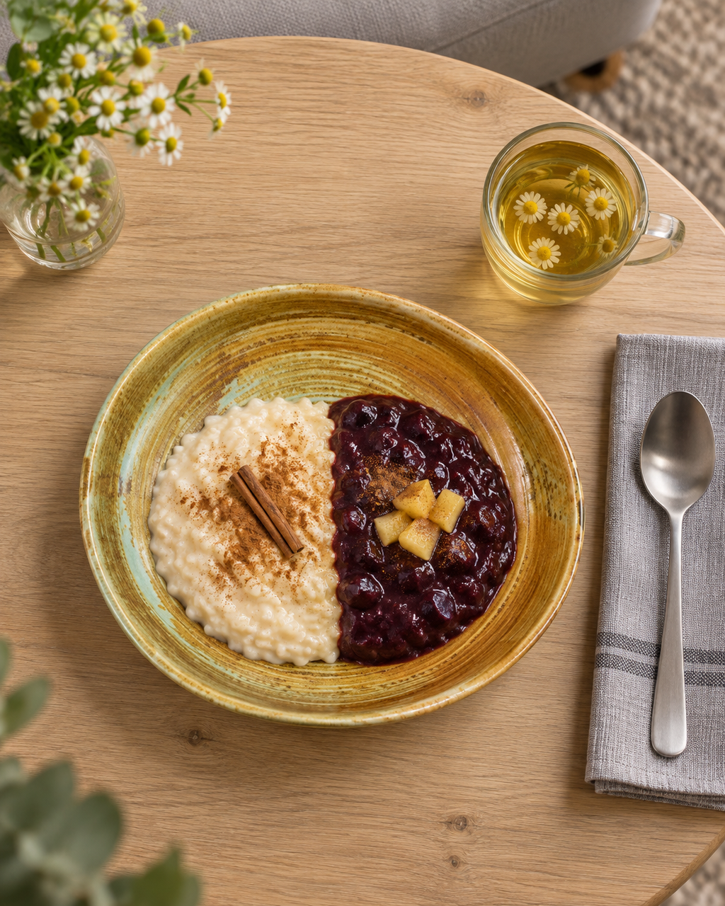 Plato hondo orgánico ámbar y crema – Ocaso