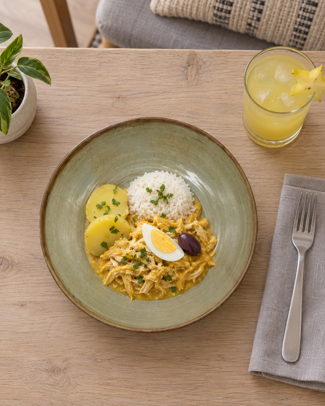 Plato hondo gris oliva con borde marrón – Niebla