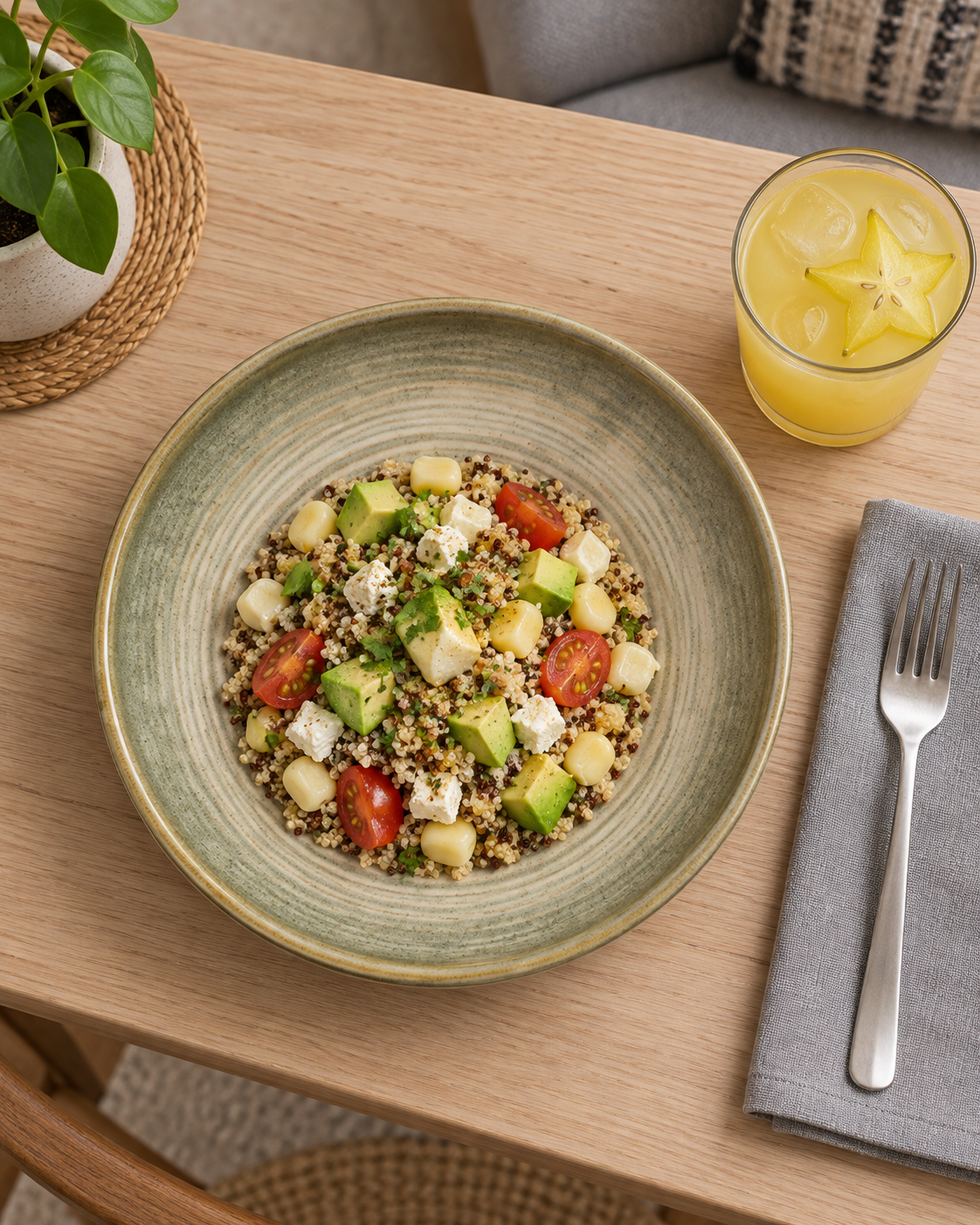 Plato hondo oliva claro con borde miel – Ladera