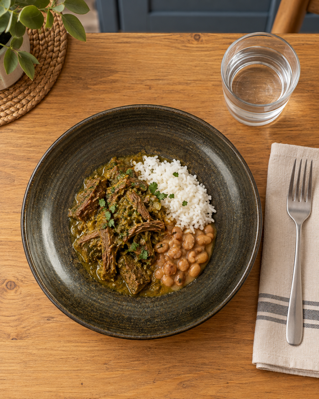 Plato hondo carbón con anillos – Sombra
