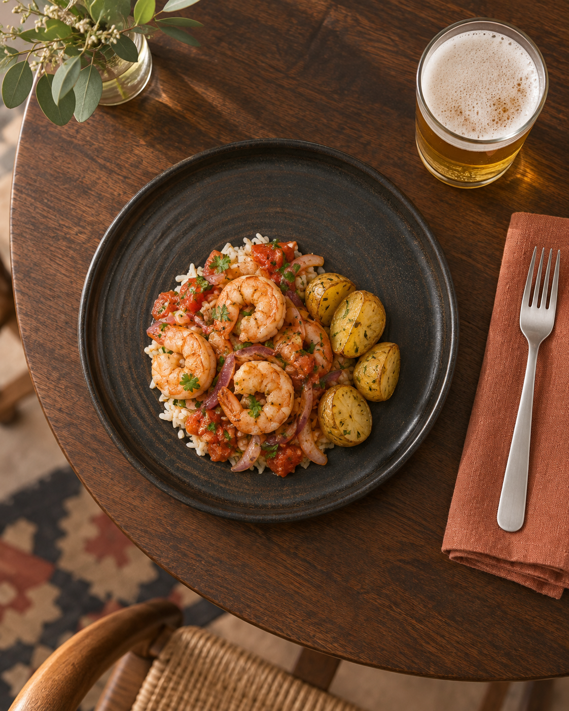 Plato carbón de borde recto con anillos – Basalto