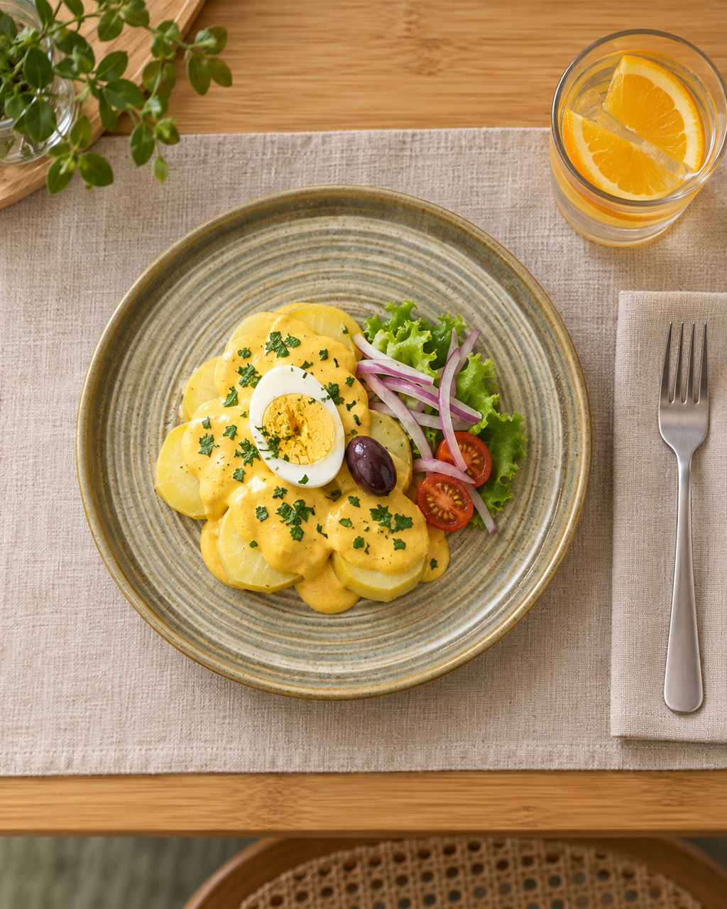 Plato oliva claro de borde recto – Linde