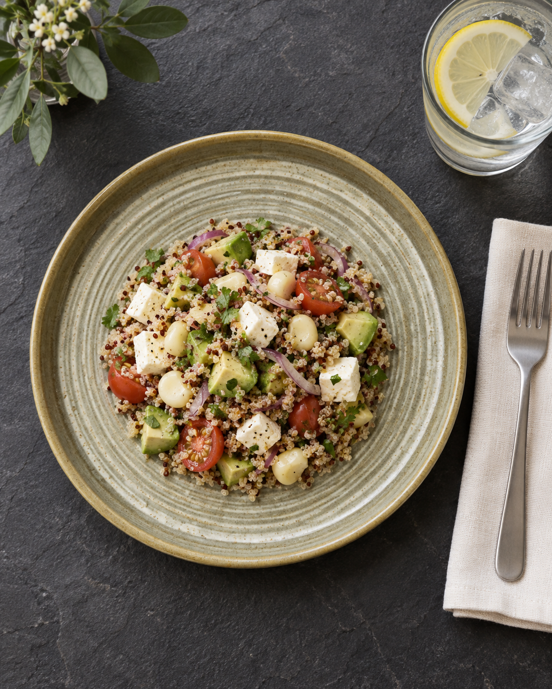 Plato oliva claro de borde recto – Linde