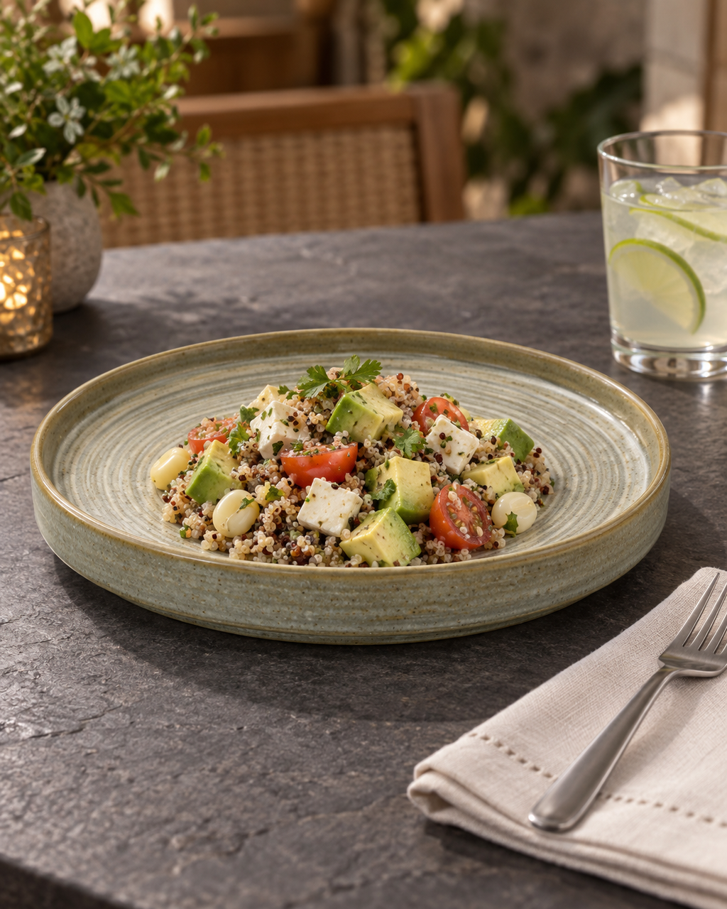 Plato oliva claro de borde recto – Linde