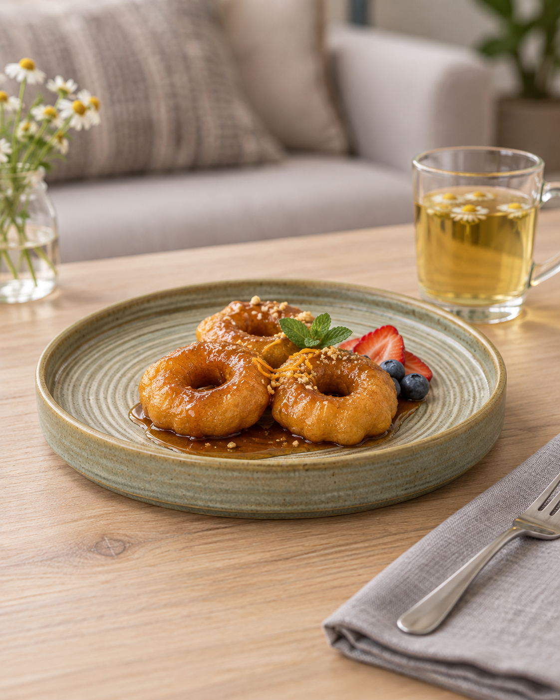 Plato oliva claro de borde recto – Linde