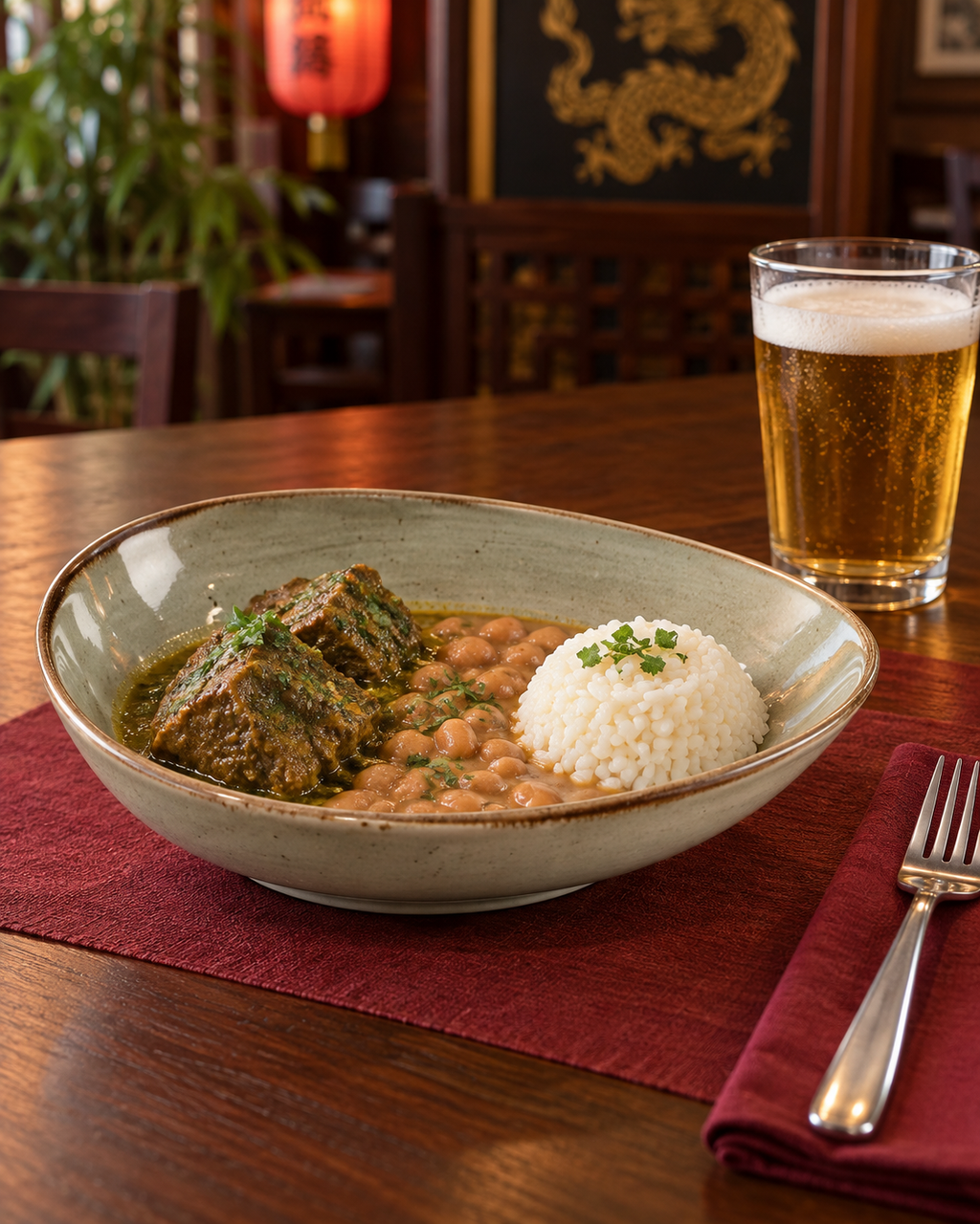 Plato hondo asimétrico gris salvia – Sauce