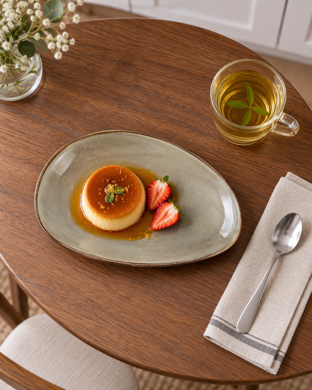 Plato alargado gris topo y salvia – Guijarro