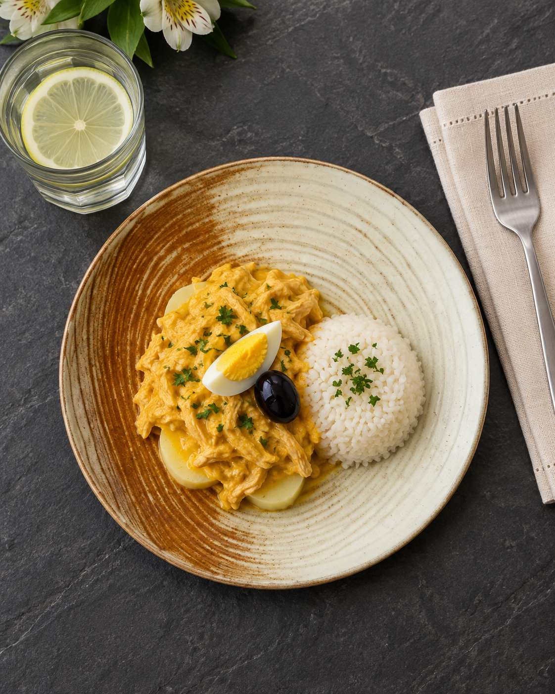 Plato crema y caramelo con anillos – Caramelo