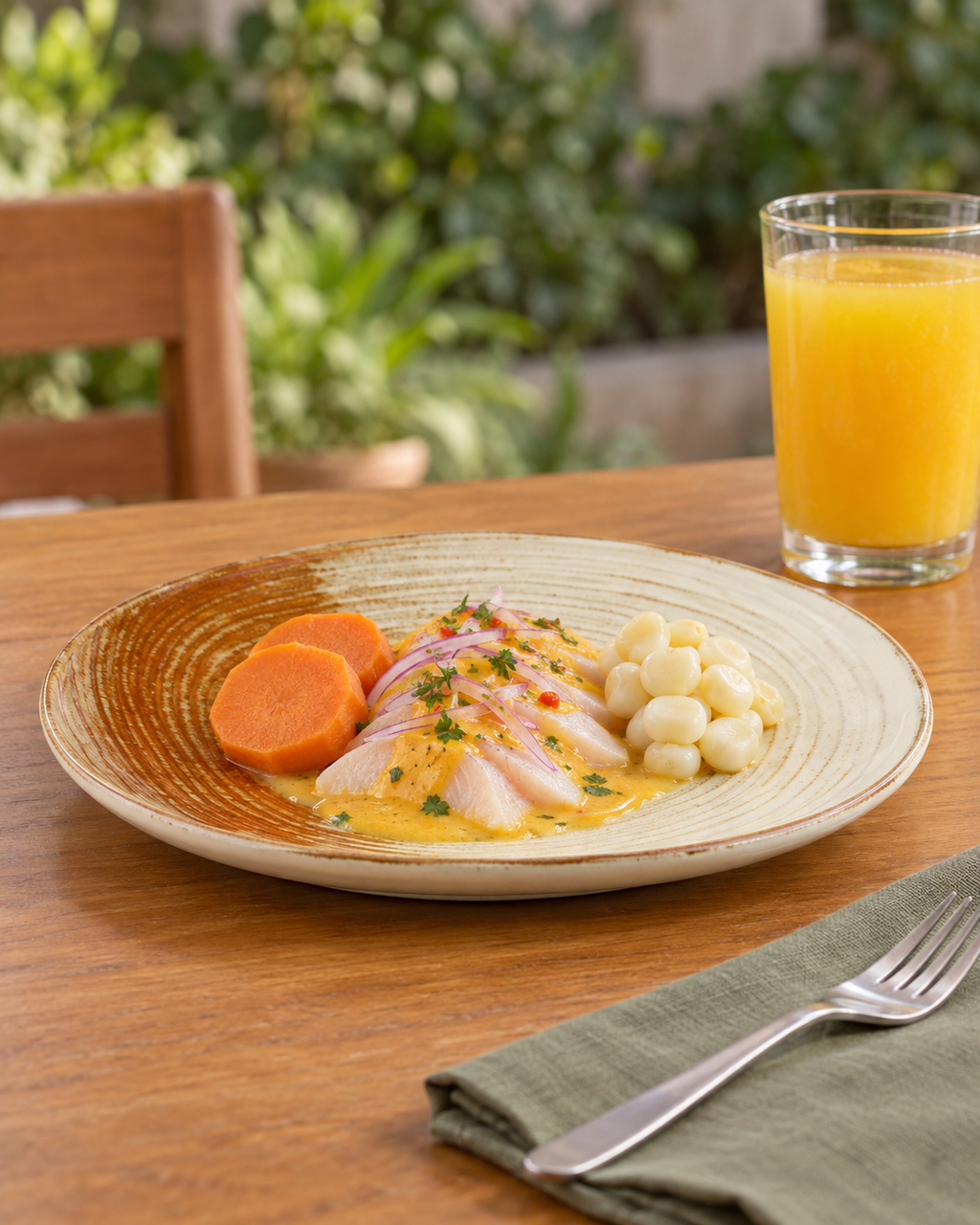 Plato crema y caramelo con anillos – Caramelo