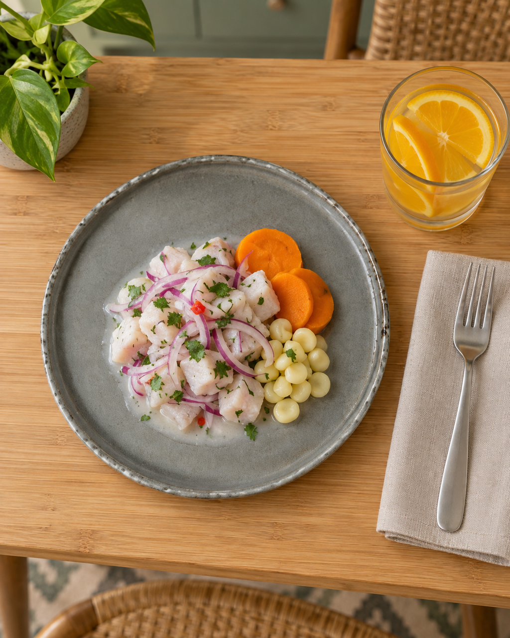 Plato gris humo con borde orgánico – Nimbo