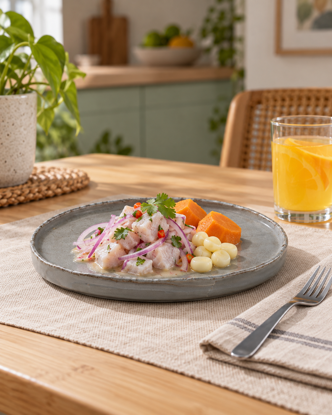 Plato gris humo con borde orgánico – Nimbo
