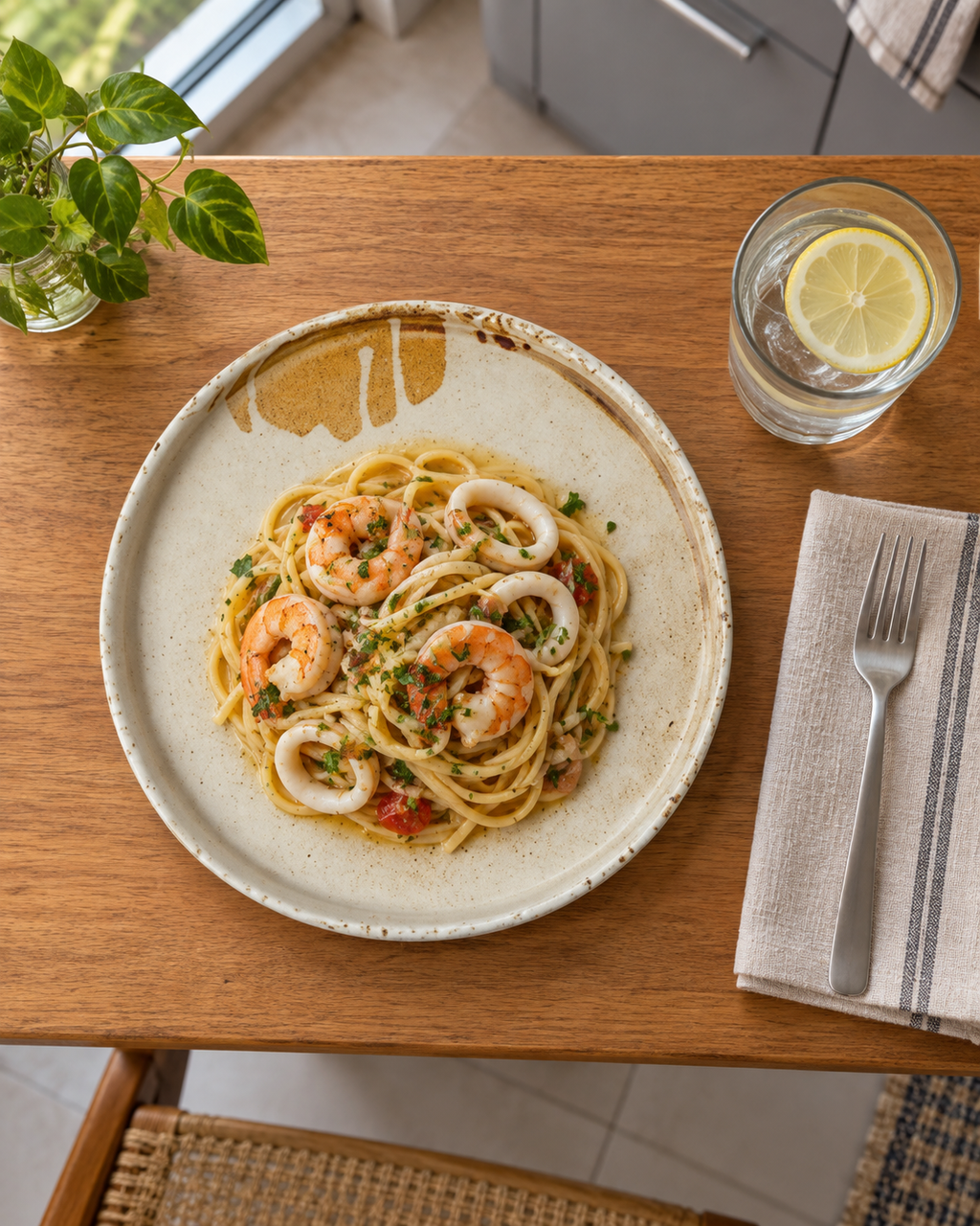 Plato crema y ocre con borde orgánico – Miel