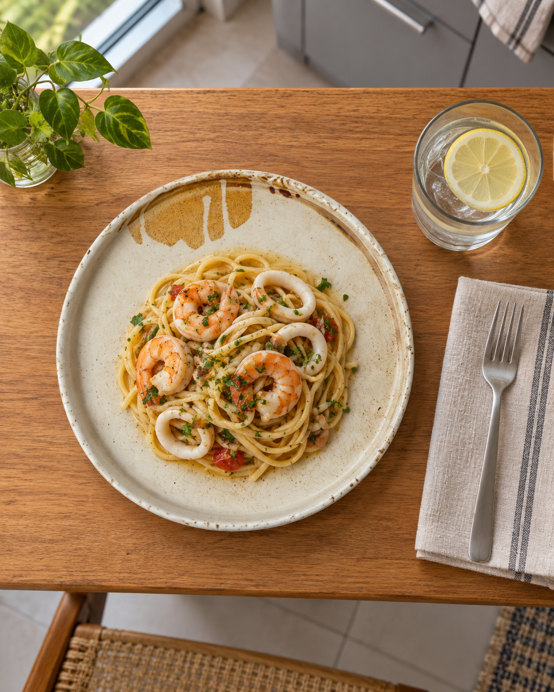 Plato crema y ocre con borde orgánico – Miel