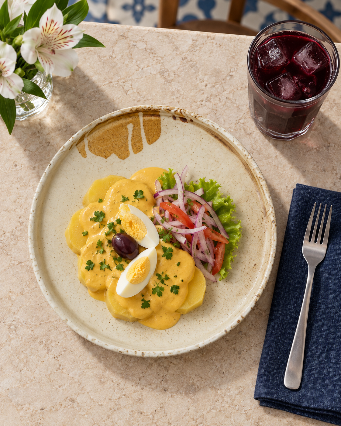 Plato crema y ocre con borde orgánico – Miel