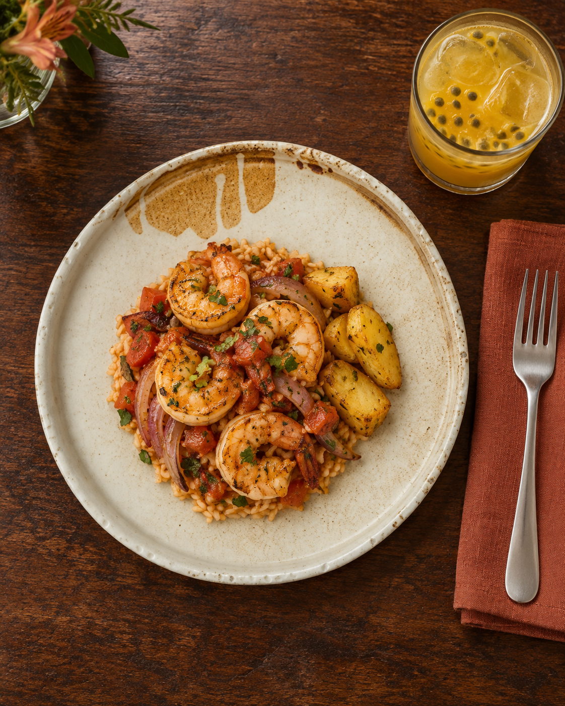 Plato crema y ocre con borde orgánico – Miel