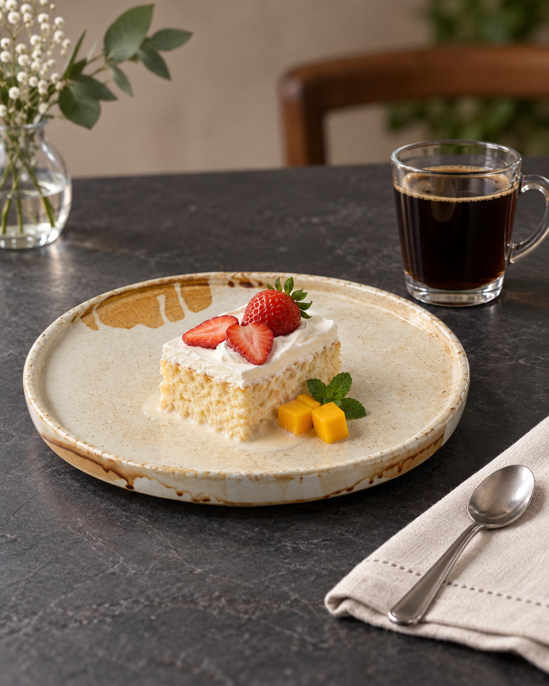 Plato crema y ocre con borde orgánico – Miel