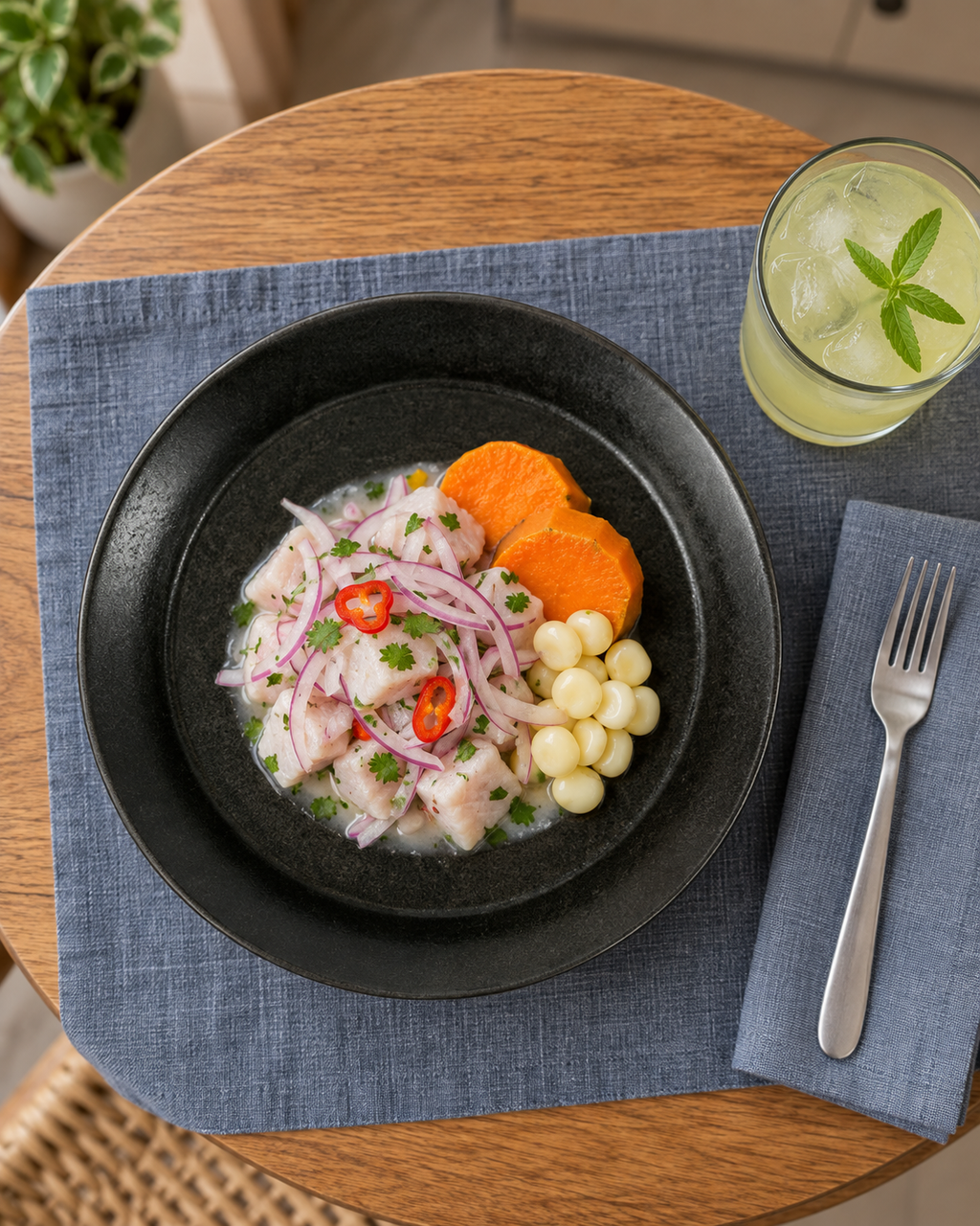 Plato negro carbón con borde elevado – Eclipse