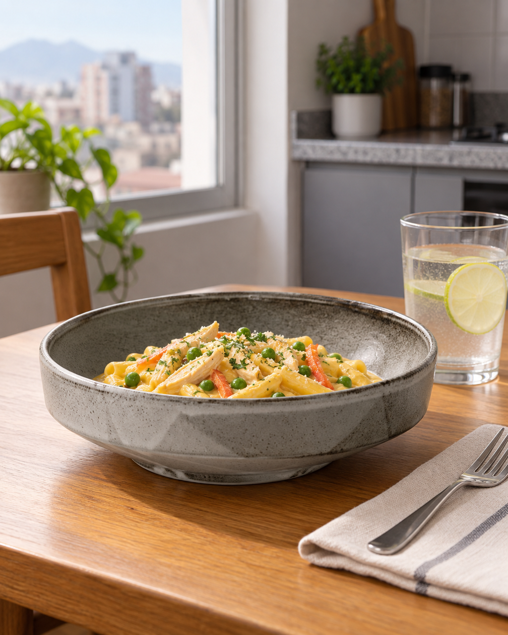 Plato hondo gris humo con exterior facetado – Pizarra