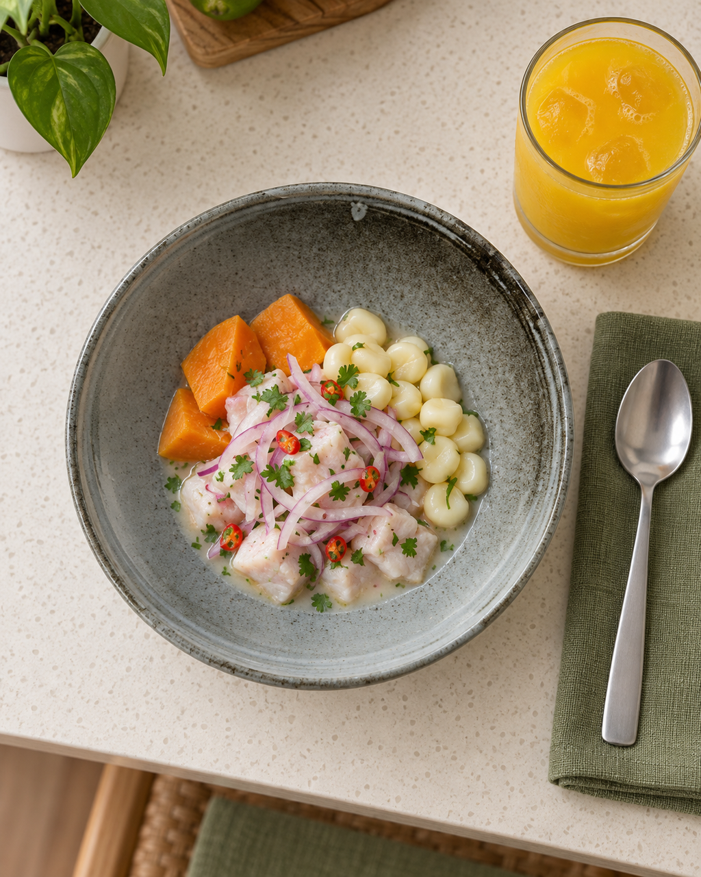 Plato hondo gris humo con exterior facetado – Pizarra