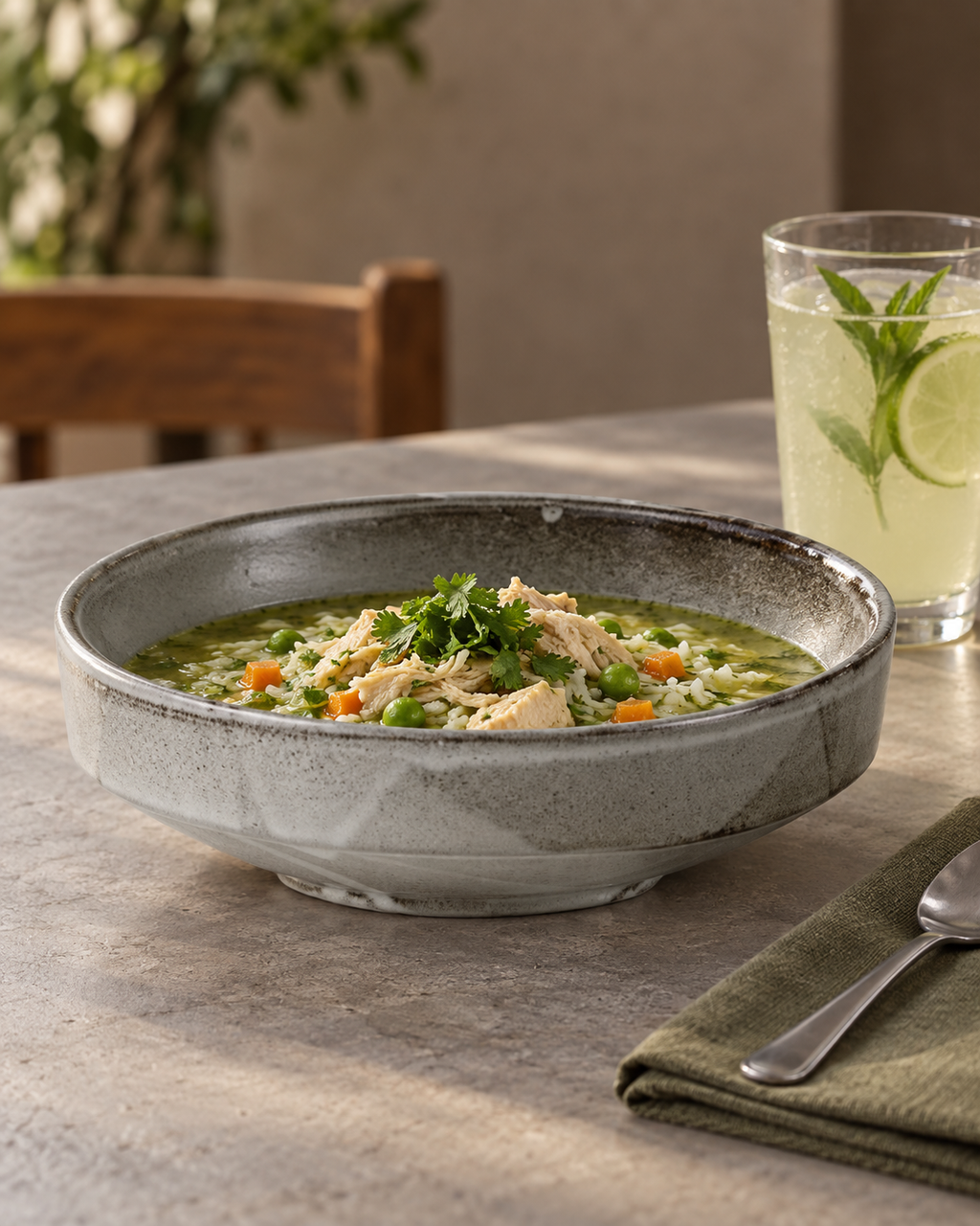 Plato hondo gris humo con exterior facetado – Pizarra