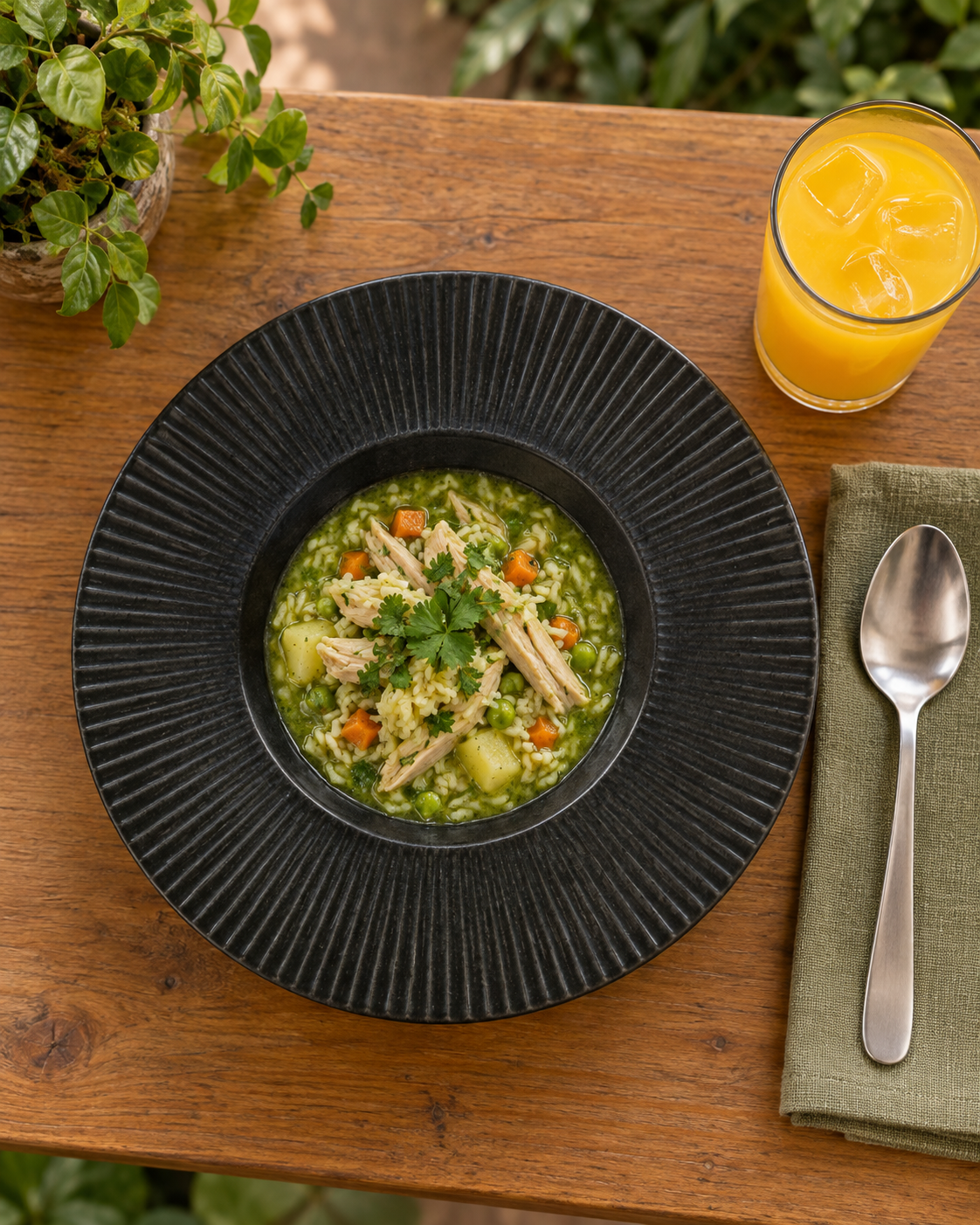 Plato para pasta negro con ala estriada – Rayo