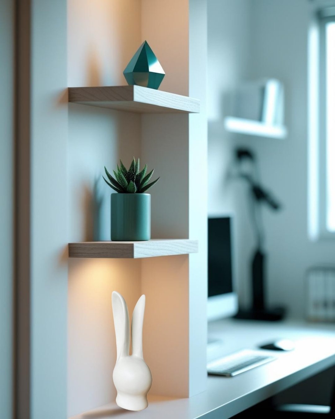 Figura decorativa de conejo minimalista