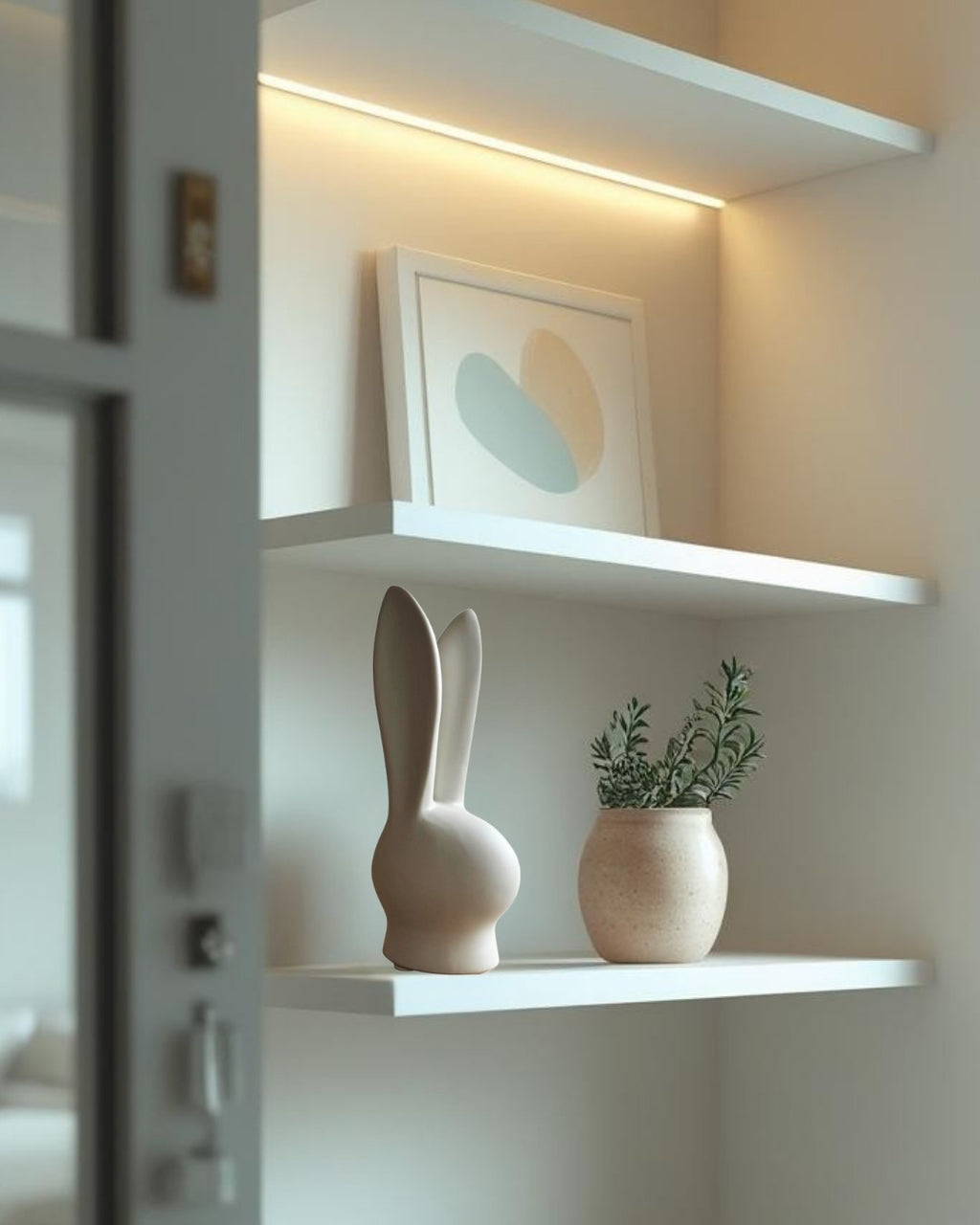 Figura decorativa de conejo minimalista