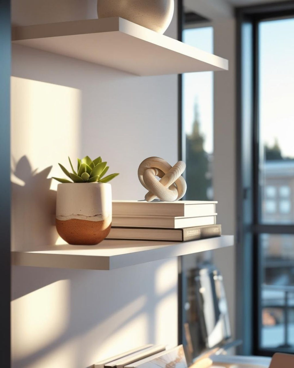 knot in a floating shelf