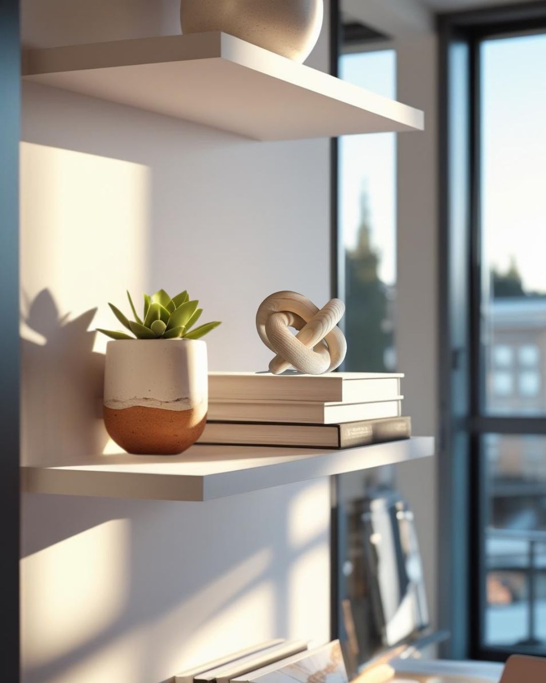 knot in a floating shelf