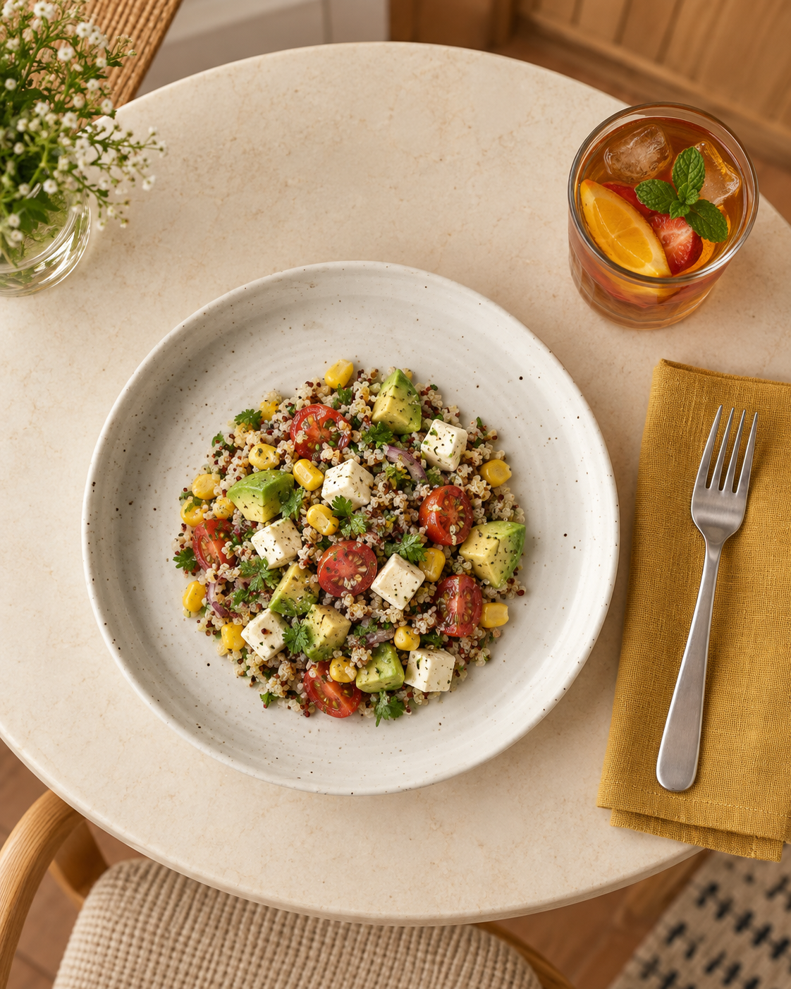 Plato blanco roto moteado con anillos – Jaspe