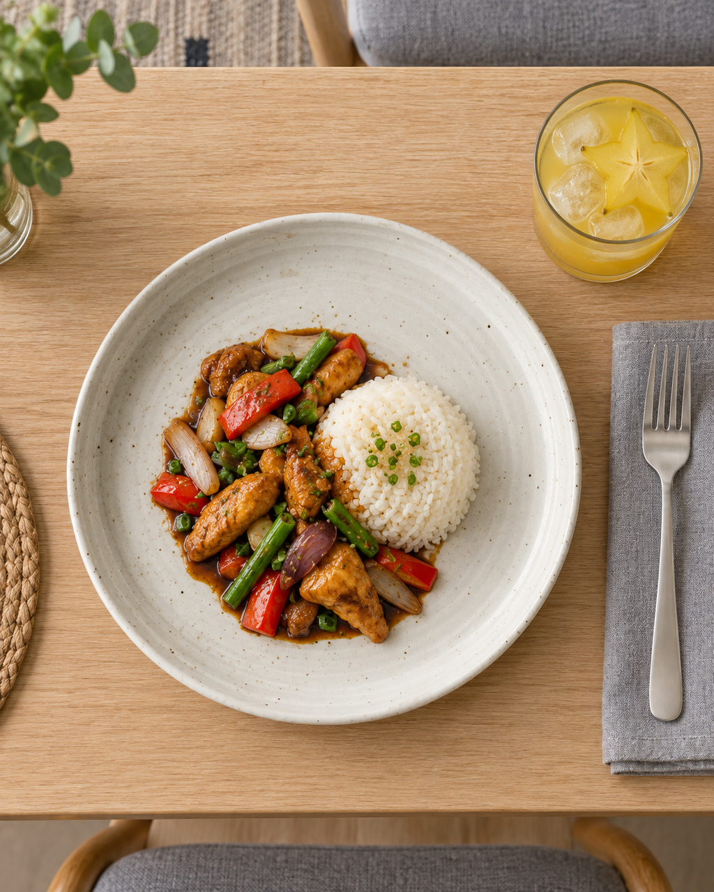 Plato blanco roto moteado con anillos – Jaspe