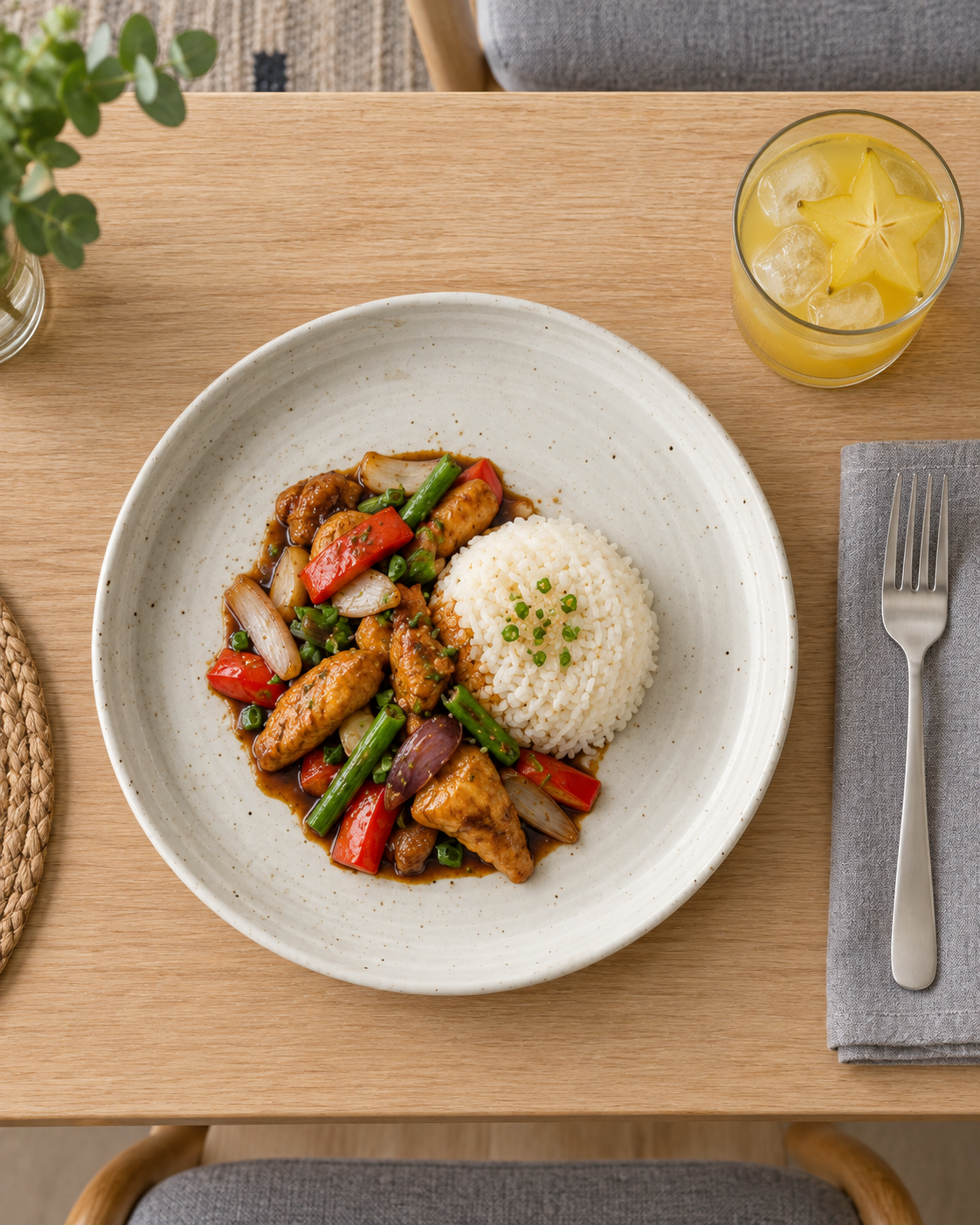 Plato blanco roto moteado con anillos – Jaspe