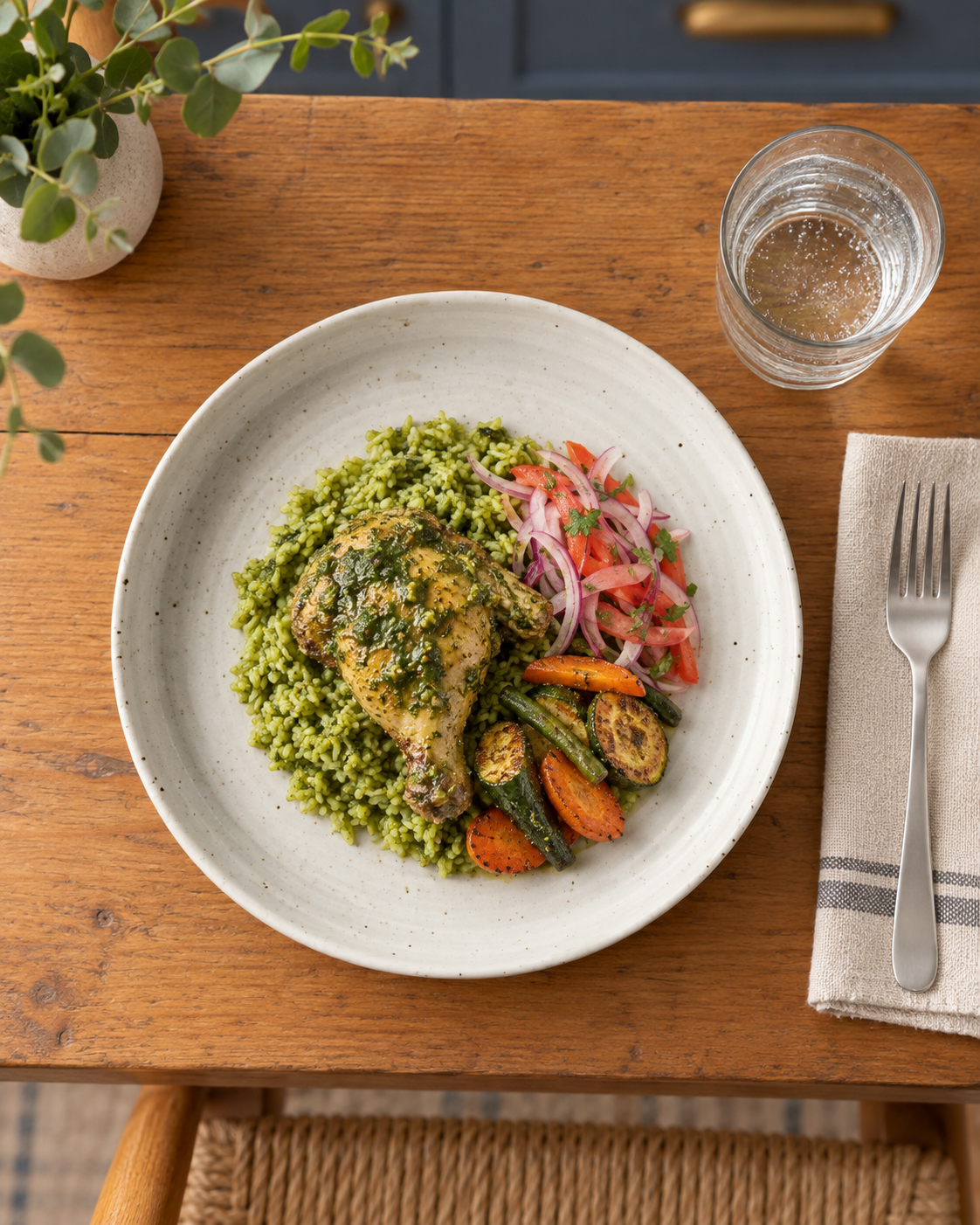 Plato blanco roto moteado con anillos – Jaspe