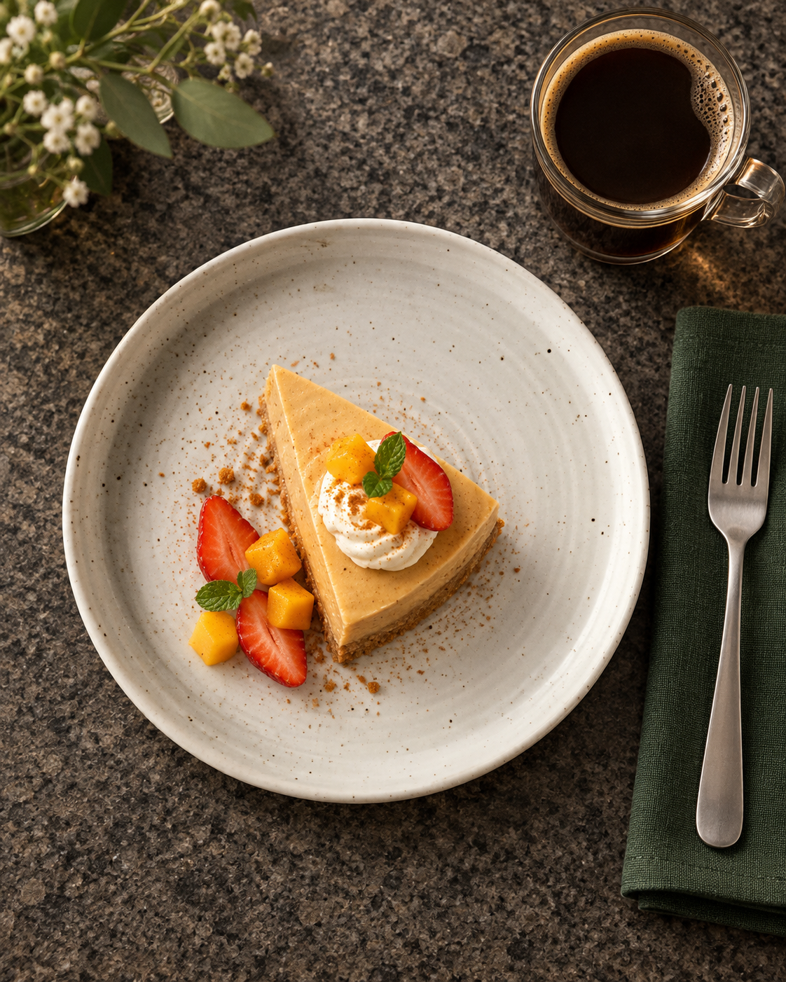 Plato blanco roto moteado con anillos – Jaspe