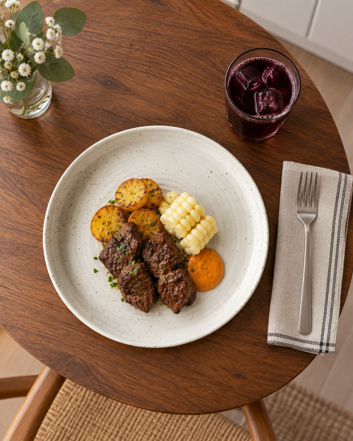Plato blanco roto moteado con anillos – Jaspe