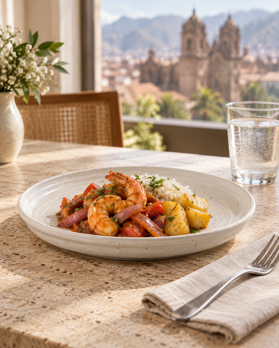 Plato blanco roto moteado con anillos – Jaspe
