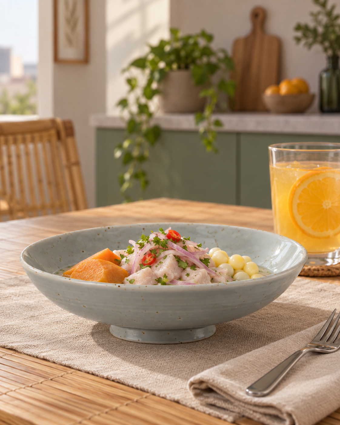 Plato hondo celadón moteado – Rocío