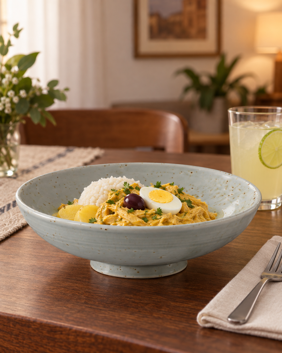 Plato hondo celadón moteado – Rocío