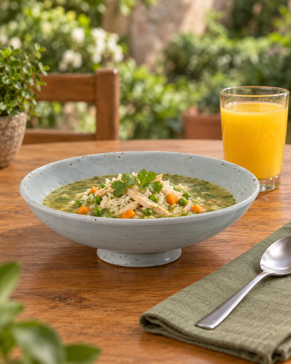 Plato hondo celadón moteado – Rocío
