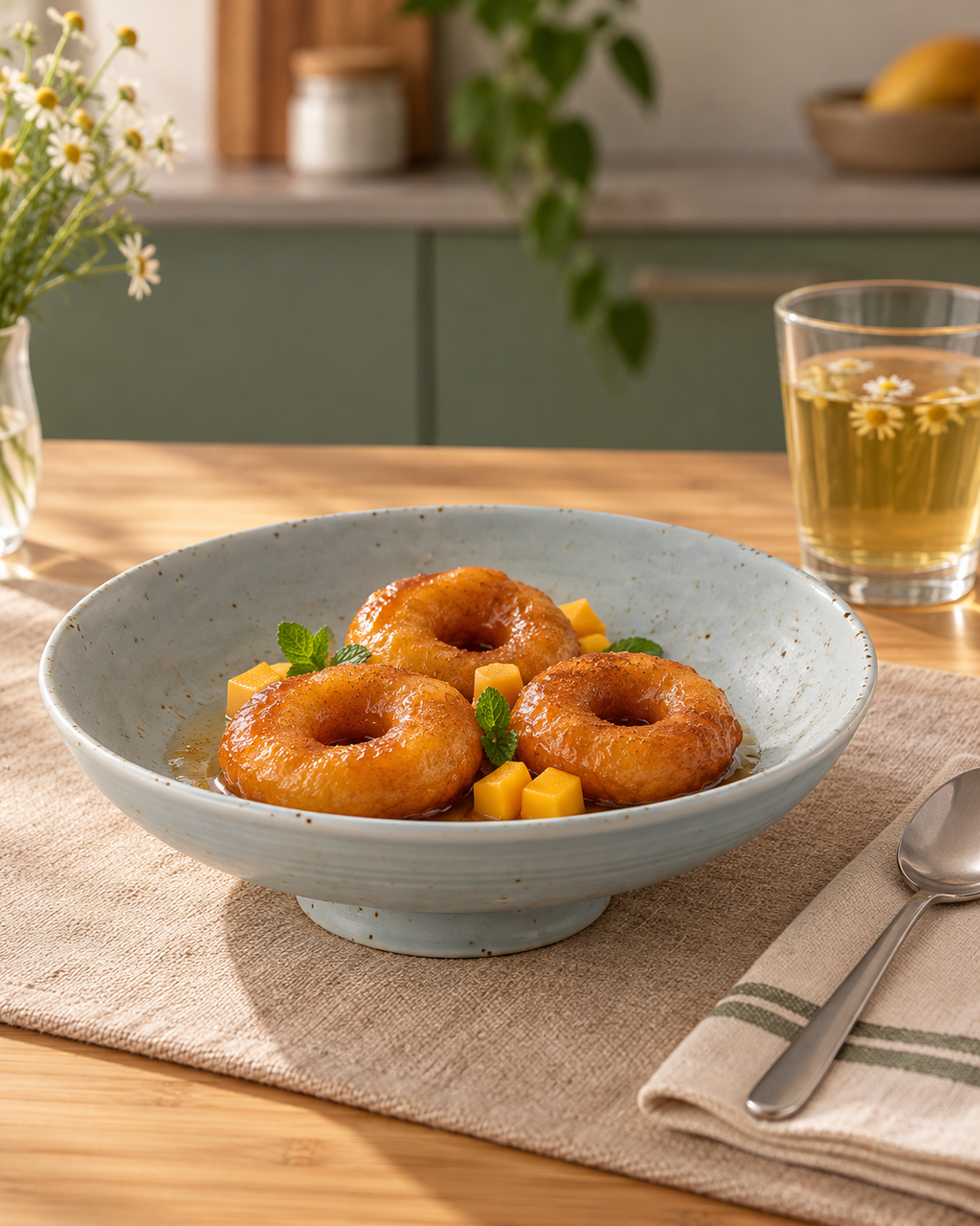 Plato hondo celadón moteado – Rocío