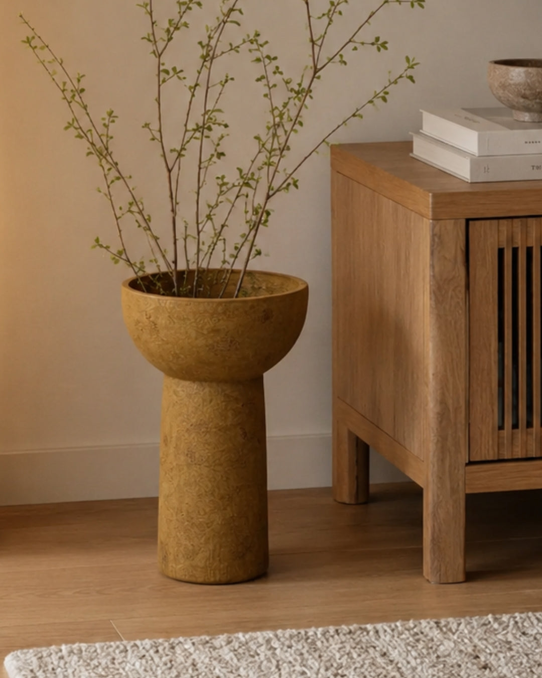 Macetero de piso amarillo ocre - Dobblet