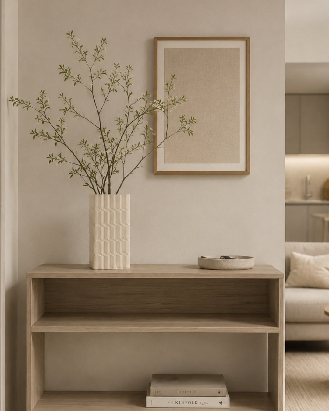 Jarrón blanco crema con textura zigzag - Tokio
