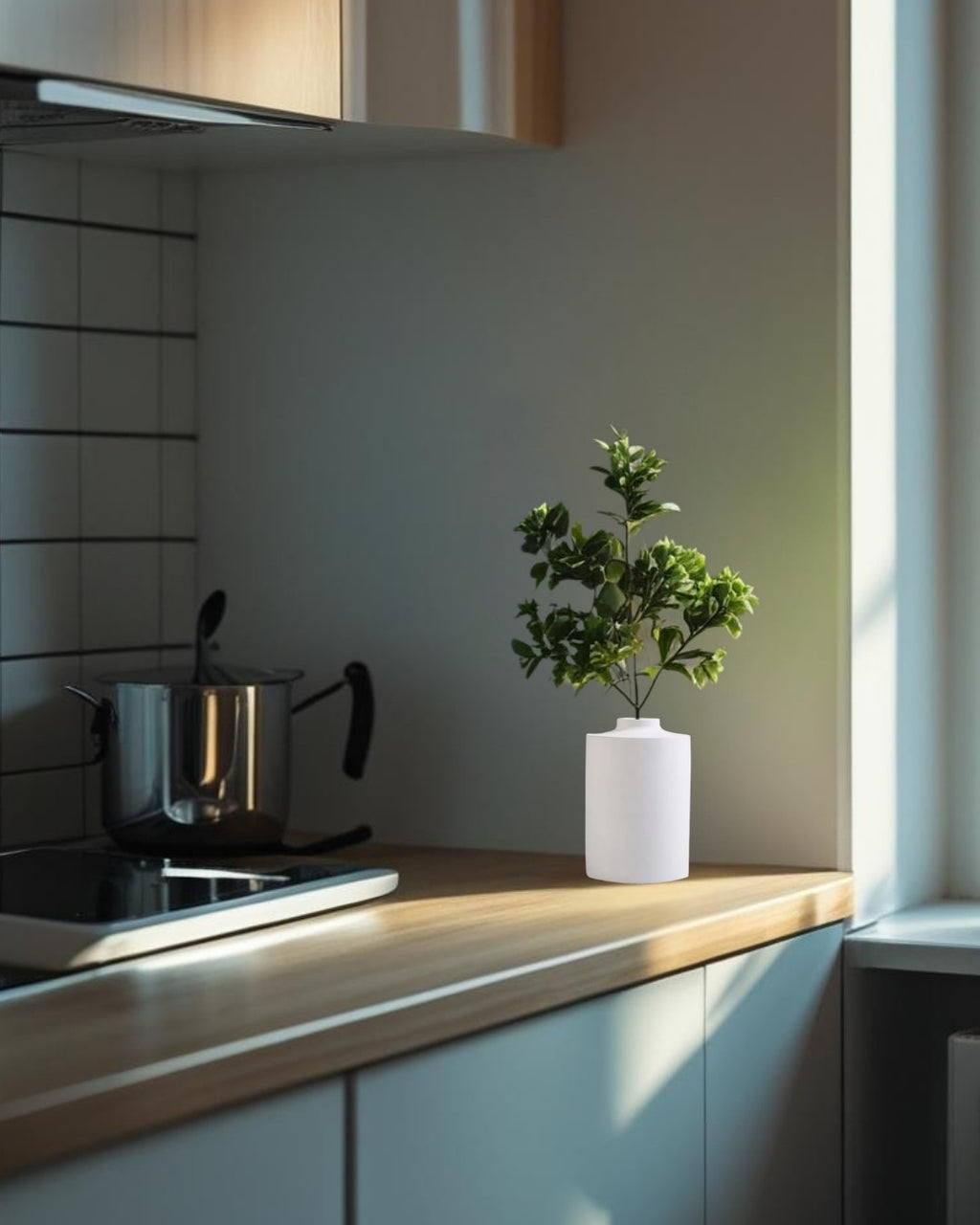 Jarrón compacto de cemento Keg - 14 cm